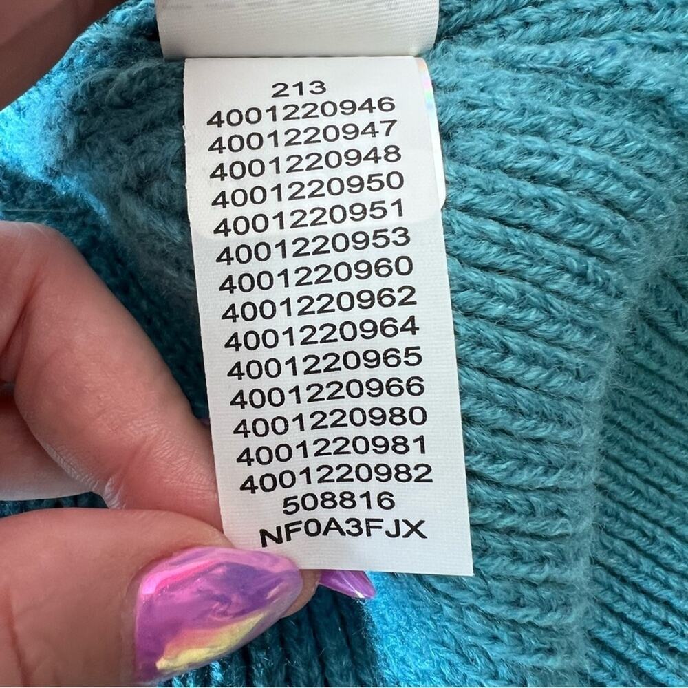 The North Face Teal Blue Knit Beanie - Picture 7 of 8